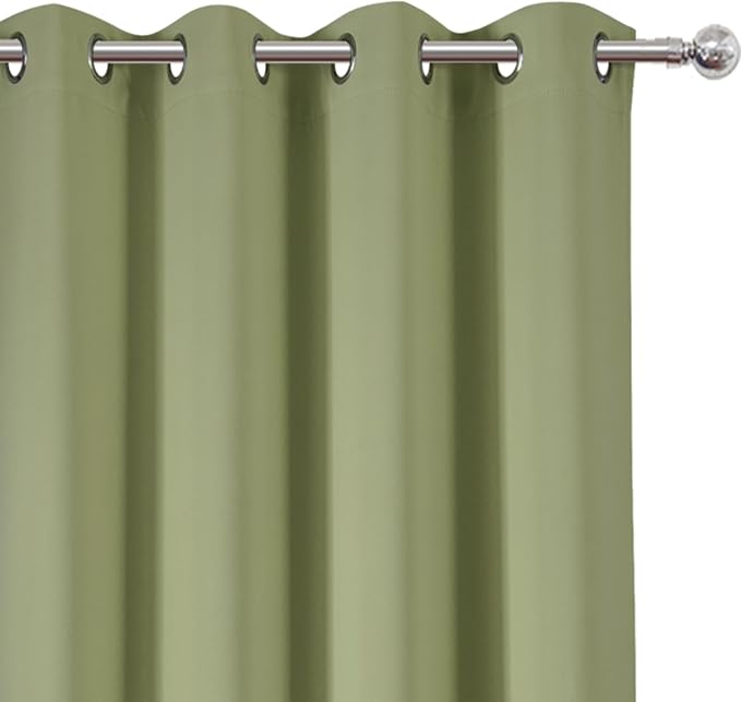 LEMOMO Blackout Curtains 66 x 84 inch/Sage Green Curtains Set of 2 - Image 6