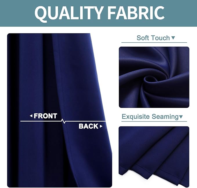 ChrisDowa Blackout Curtains for Bedroom and Living Room 50 Inches Long | 2 - Image 3