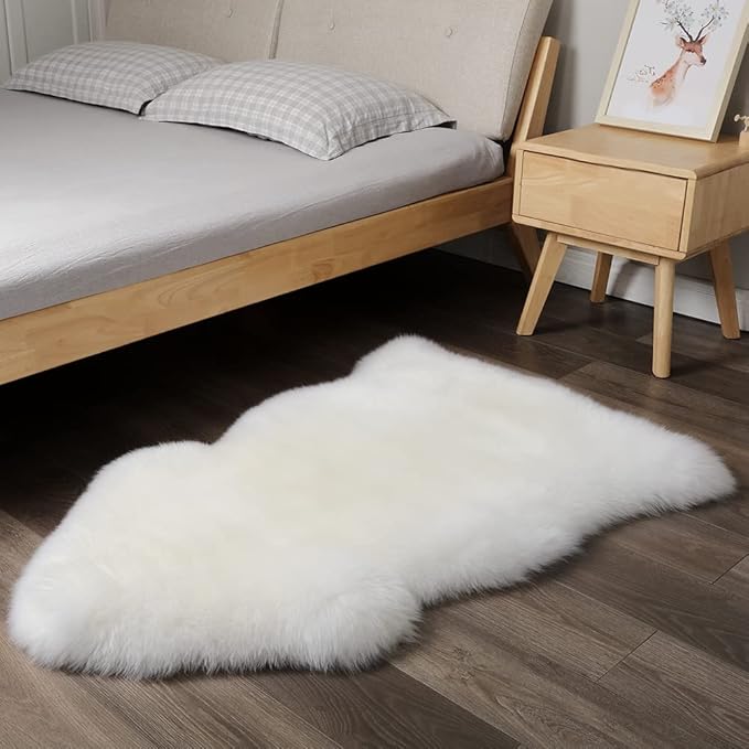 IRIWOOL Premium Genuine Fur Sheepskin Rug Real Australia Sheepskin Natural - Image 2