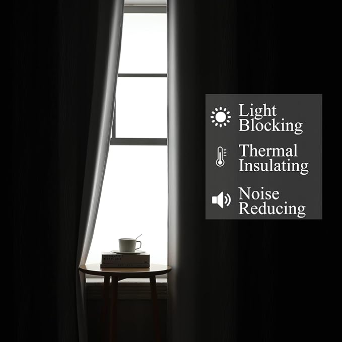 Estelar Textiler Ombre Greyish White and Black Blackout Curtains & Drapes 63 - Image 3