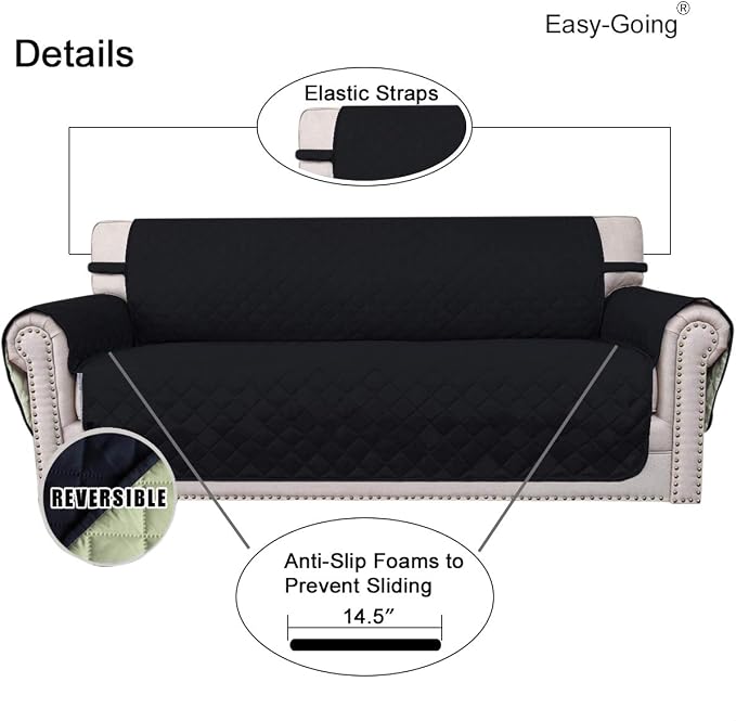 Easy-Going Reversible Couch Cover, 2 Cushion Sofa, Water Resistant Furniture Mat - Image 3