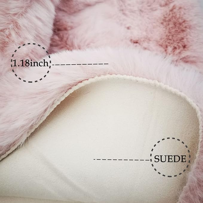 Ghouse Ultra Soft Faux Rabbit Fur Rug 5x7, Machine Washable Area Rugs - Image 3