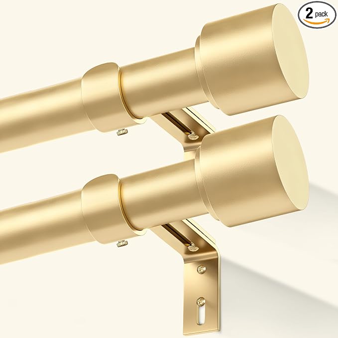 GEEBOBO 2 Pack Gold Curtain Rods by GEEBOBO