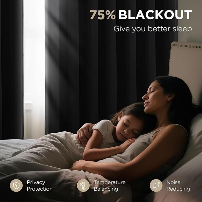 Joydeco Blackout Curtains for Bedroom, Noise Reducing Energy Saving Thermal - Image 4