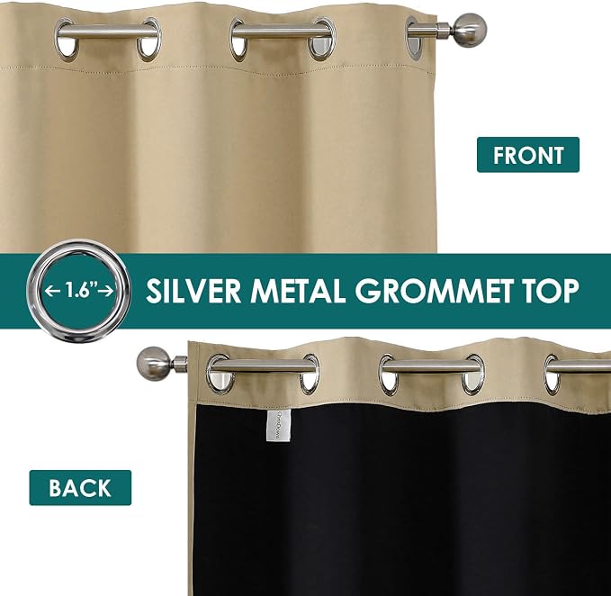 ChrisDowa 100% Blackout Curtains 108 inch Long - Image 3