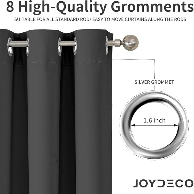 Joydeco Blackout Curtains 72 Inches Long 2 Panels Set, Thermal Insulated Long - Image 3