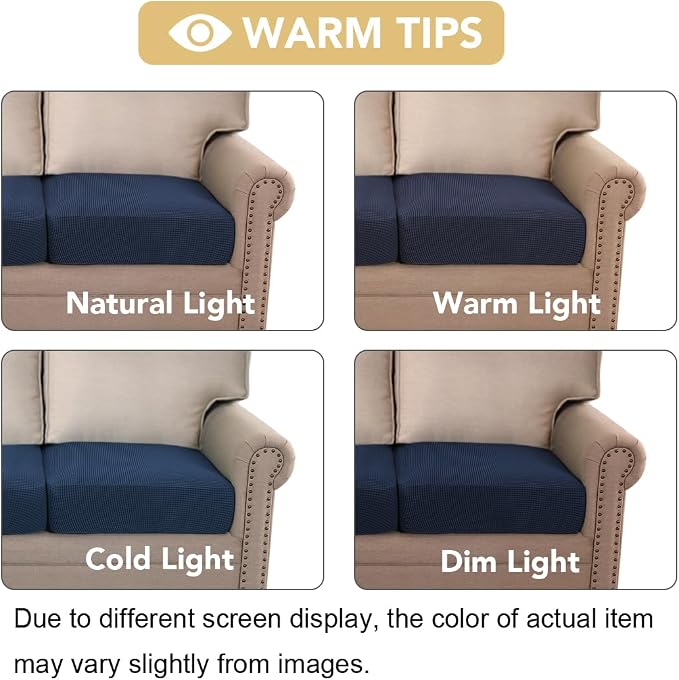 H.VERSAILTEX Super Stretch Couch Cushion Covers Sofa Cushion Slipcovers - Image 3
