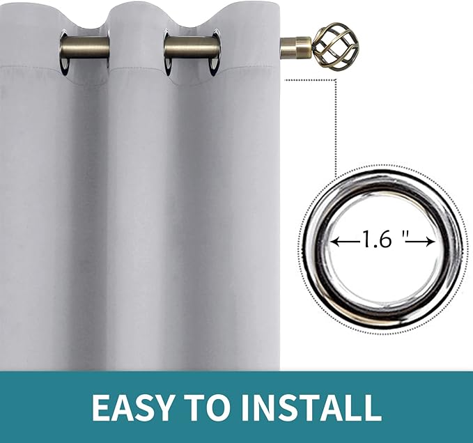 BGment Light Grey Short Blackout Curtains - Image 5