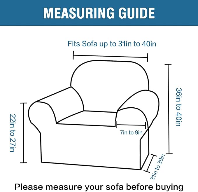 H.VERSAILTEX High Stretch Couch Cover 1-Piece Rich Jacquard Chair Covers - Image 2