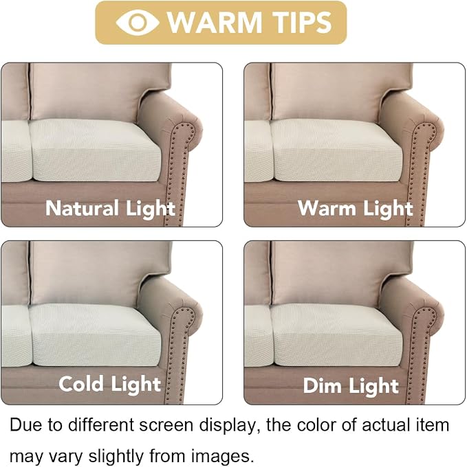 H.VERSAILTEX Super Stretch Couch Cushion Covers Sofa Cushion Slipcovers - Image 3