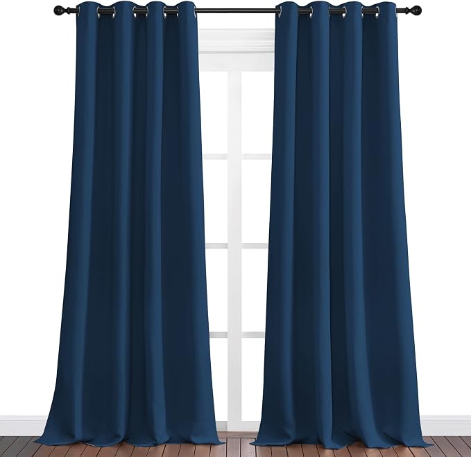 NICETOWN Moroccan Blue Blackout Curtains 90" Long - Image 2