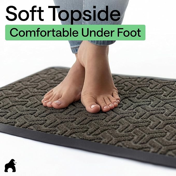 GORILLA GRIP 100% Waterproof All-Season WeatherMAX Doormat 35x23, US Designed - Image 9