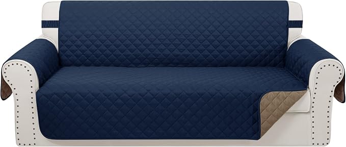 Reversible 4 Seater Sofa Cover 91 Inch Large Couch Cover Furniture Protector by LuxshareHome
