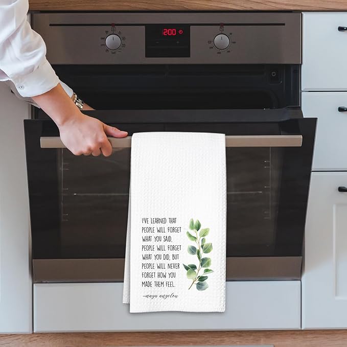 Inspirational Kitchen Hand Towel, Hostess Gift for Women, Christian Quote Waffle Weave Towel, Faith Decor Accent for Kitchen or Bathroom