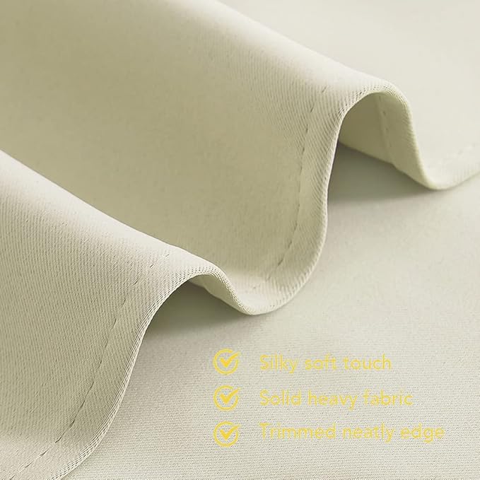 NICETOWN Blackout Beige Curtains 80 inch Long - Image 5