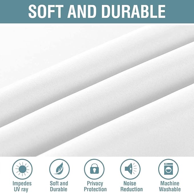 H.VERSAILTEX White Window Curtains 63 Inch Length Thermal Insulated Window - Image 4