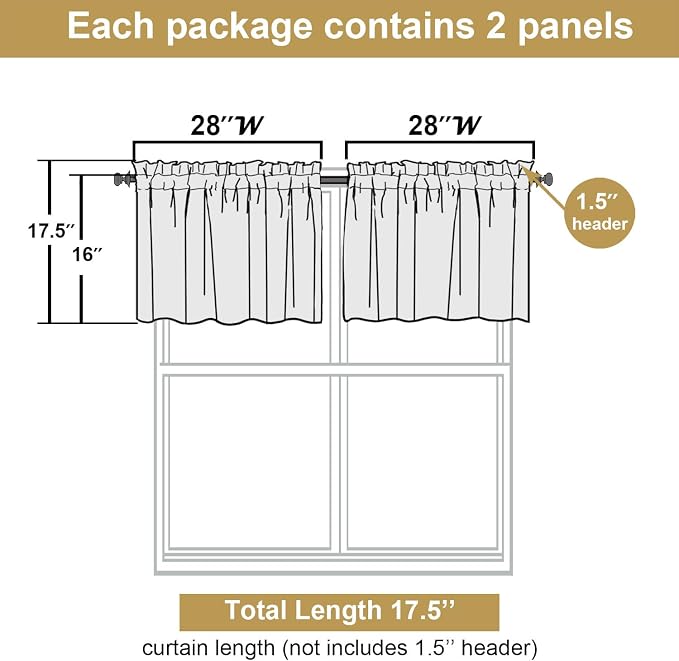Lecloud Leia Blush Pink Sheer Valances - Image 3