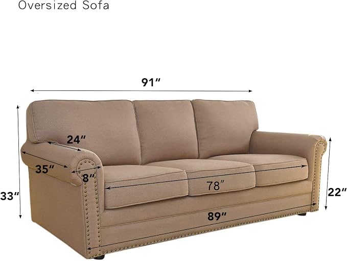Easy-Going Stretch Oversized Sofa Couch Slipcover Washable Golden | 1-Piece - Image 7
