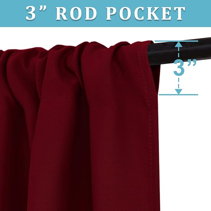 RYB HOME Blackout Cafe Curtains 30 inch Length, Short Light UV Heat Blocking - Image 2