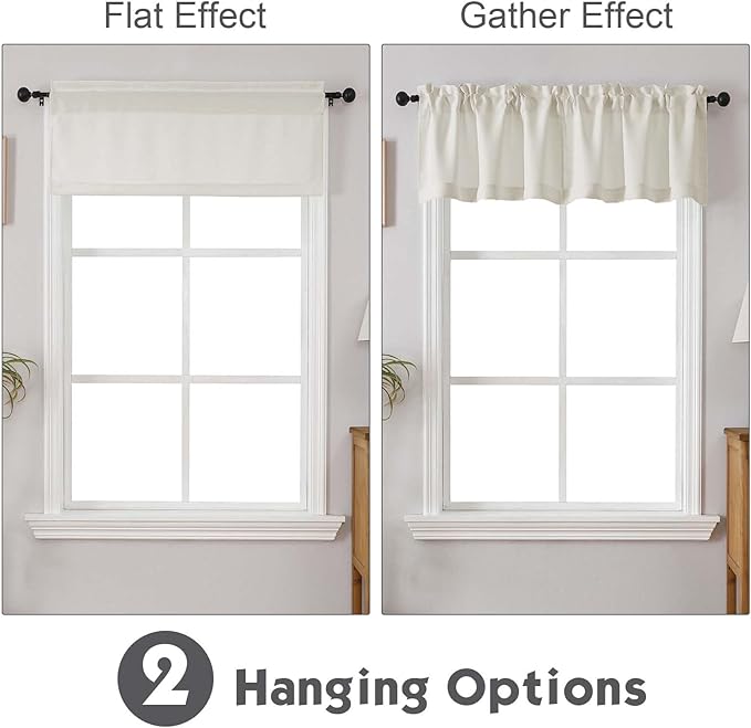 Chyhomenyc Natural Valances for Window, Light Filtering Short Curtains for - Image 2