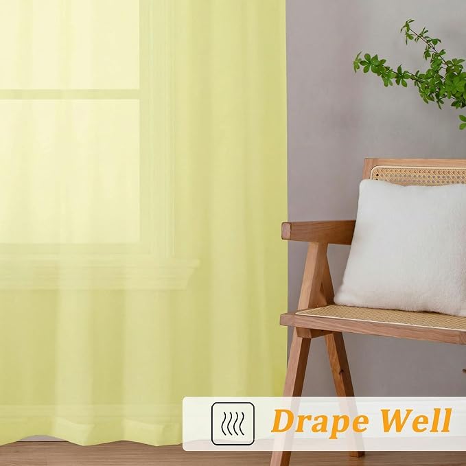 Gwine Short Kitchen Sheer Curtains 36 Inch Length - Image 6