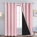 Yakamok Pink 100% Blackout Curtains 96 Inches Long by Yakamok