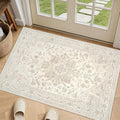Washable Area Rugs 2x3: Living Room Bedroom Carpet Beige White | Vintage Boho by Luxturiy