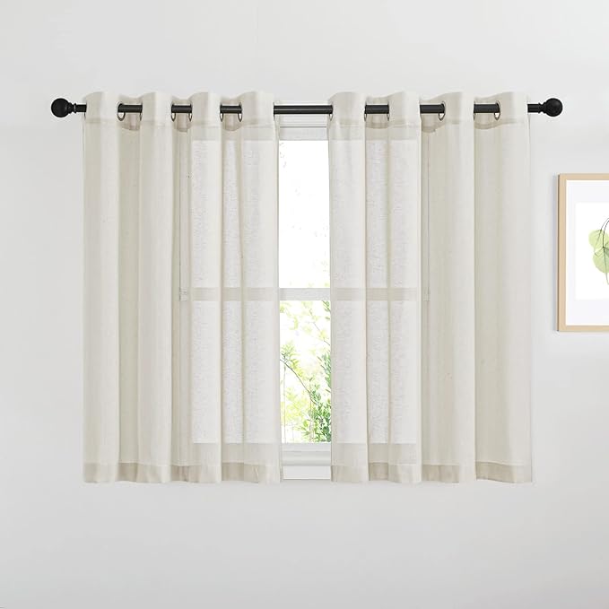NICETOWN Kitchen Curtains Linen Burlap Drapes by NICETOWN