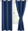 Room Darkening Curtains for Bedroom, 38 x 72 Inch, 2 Panels | Noise Reducing by Hiasan