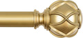 KAMANINA Gold Curtain Rod 32 to 58 Inch, 7/8 Inch Single Adjustable Curtain Rods by KAMANINA