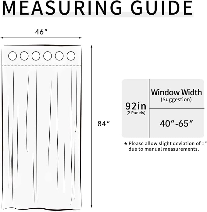 Easy-Going Blackout Curtains for Bedroom, Solid Thermal Insulated Grommet and Noise Reduction Window Drapes, Room Darkening Curtains for Living Room, 2 Panels(46x84 in, Black)
