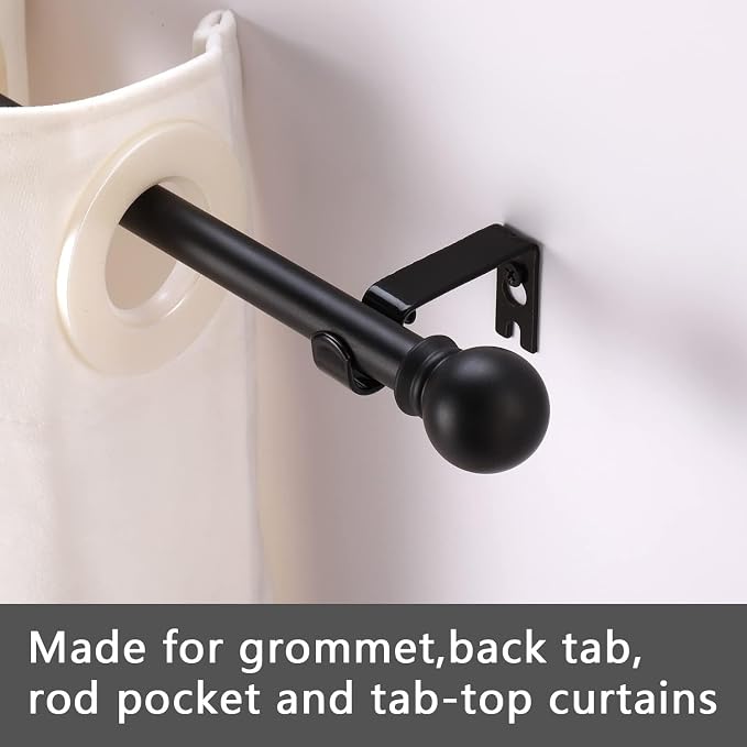 GXOACKJ Curtain Rods for windows 66-120 inch, 5/8 inch Decorative Matte Black - Image 3