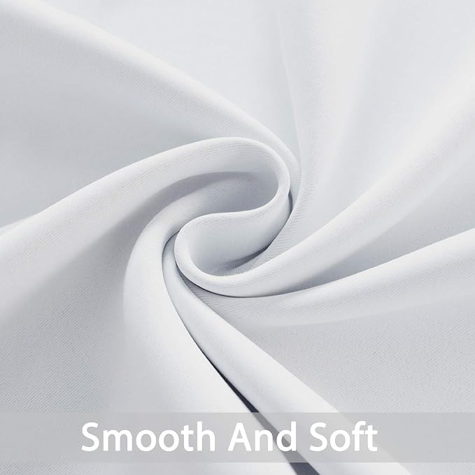Yakamok Greyish White Curtains for Bedroom, Grommet Thermal Insulated Room - Image 5