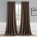 MIULEE Chocolate Brown Back Tab Blackout Curtains 108 Inch Long 2 Panels Set by MIULEE