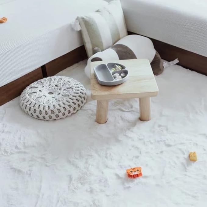 Ghouse Faux Rabbit Fur Round Rug 4ft White Round Rugs - Image 5