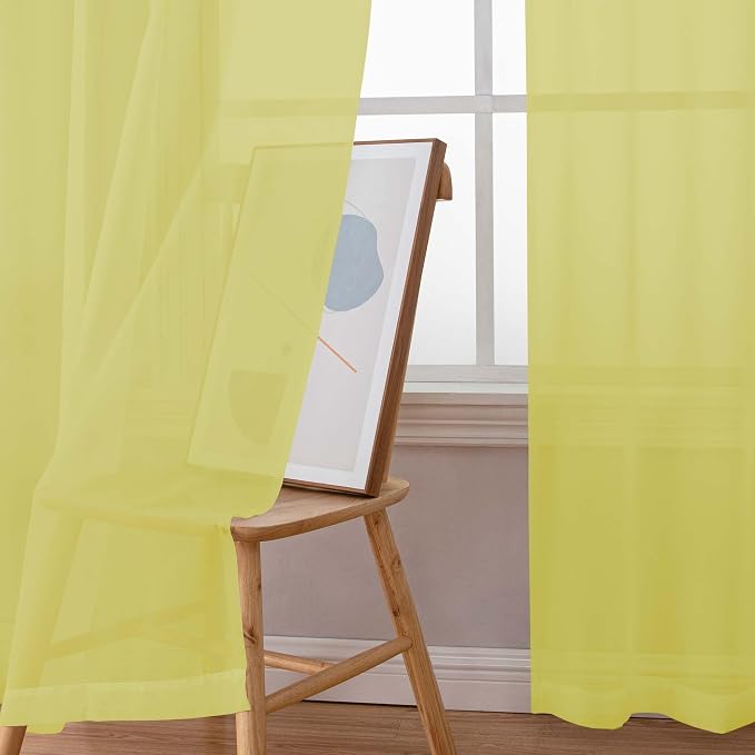 Chyhomenyc Extra Long Sheer Curtains 120 Inches Long 2 Panels Set, Light - Image 2