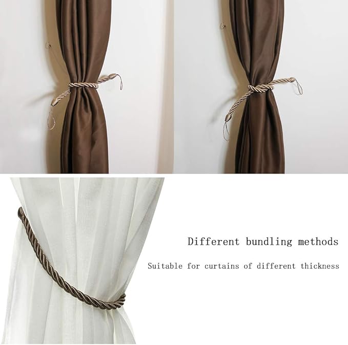 BEL AVENIR Curtain Rope Tiebacks, Drapery Rope Holdbacks - Image 5