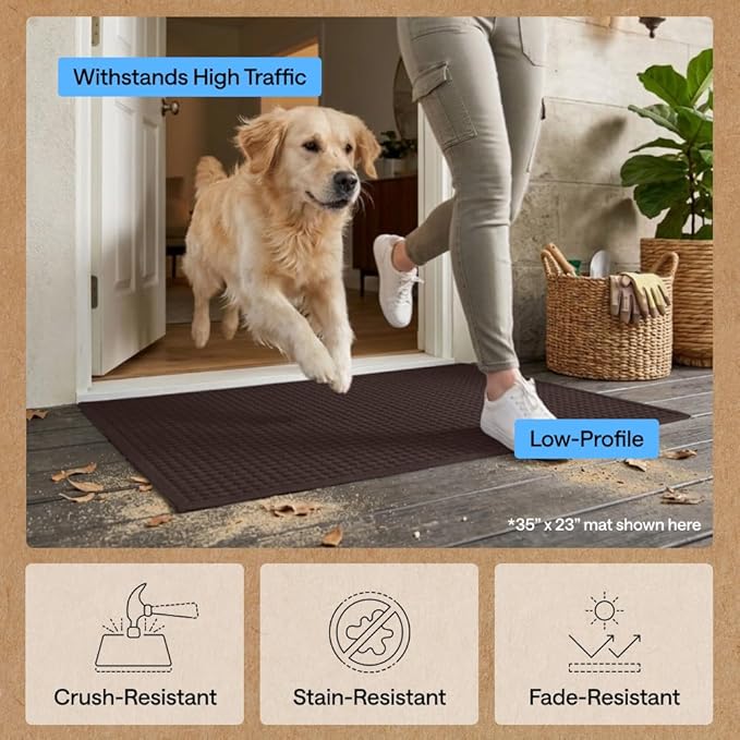 GORILLA GRIP® Ultra Absorbent Front Door Mat Outside Entrance 35x23, Traps Dirt - Image 6