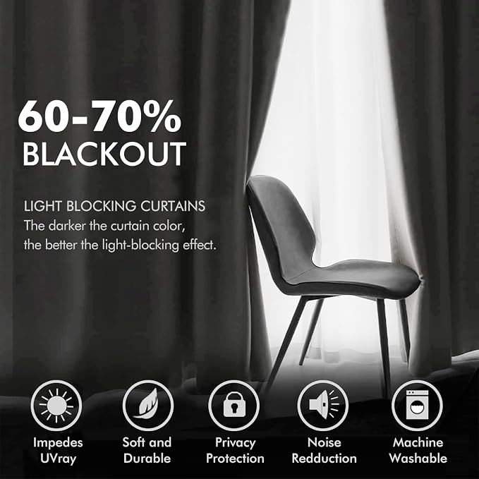 MIULEE 90 Inches Velvet Pure White Elegant Grommet Thermal Insulated Soundproof - Image 4