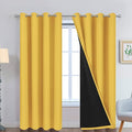 Yakamok Mustard Yellow Blackout Curtains Panels 84 Inches Long, 2 Thick Layers by Yakamok