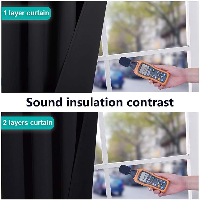 NICETOWN Full Shading Curtains 90 inches Long 2 Panels Set - Image 4