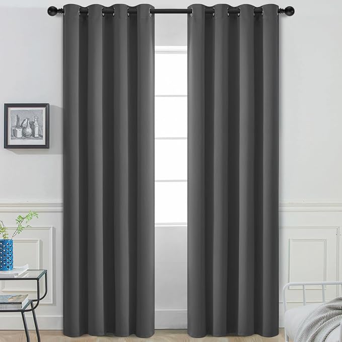 Yakamok Room Darkening Curtains 52x84 inch Length Charcoal Grey-Living Room | 2 by Yakamok