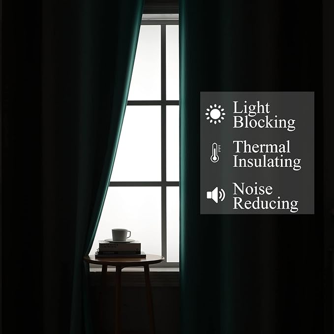 Estelar Textiler Brown and Teal Blackout Curtains 45 Inch Length, Light - Image 3