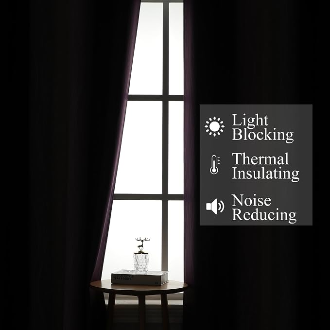 Black and Purple Ombre Blackout Curtains 63 Inch Length | Room Darkening - Image 3