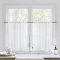 DWCN White Sheer Curtains for Kitchen Windows by DWCN