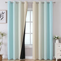 Estelar Textiler Beige and Aqua Blackout Curtains by ESTELARTEXTILER