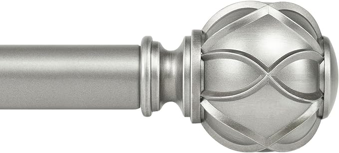 KAMANINA Curtain Rods for Windows 66 to 120 Inch, 7/8 Inch Antique Silver Heavy by KAMANINA