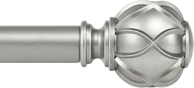 KAMANINA Silver Curtain Rods for Windows 72 to 144 Inches Long Heavy Duty by KAMANINA