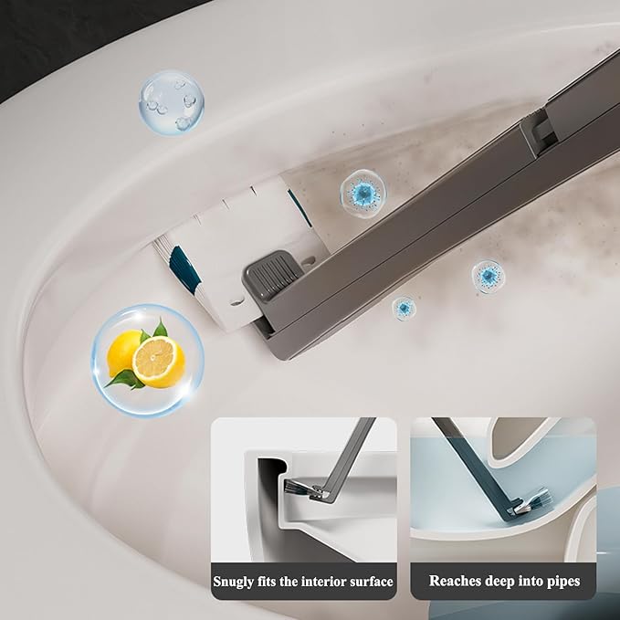 Disposable Toilet Brush with Replaceable Heads, Wall-Mounted Holder, Hygienic Bathroom Cleaning Tool (Dark Grey Toilet Brush + 36 Refills)