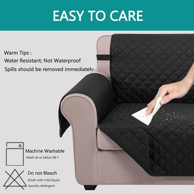 U-NICE HOME 4 Seater Sofa Cover 91''Large Couch Cover, Pet Friendly, Elastic - Image 5